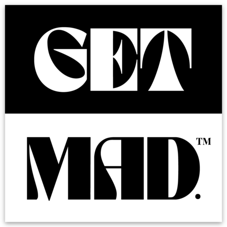 Get Mad B&W Sticker
